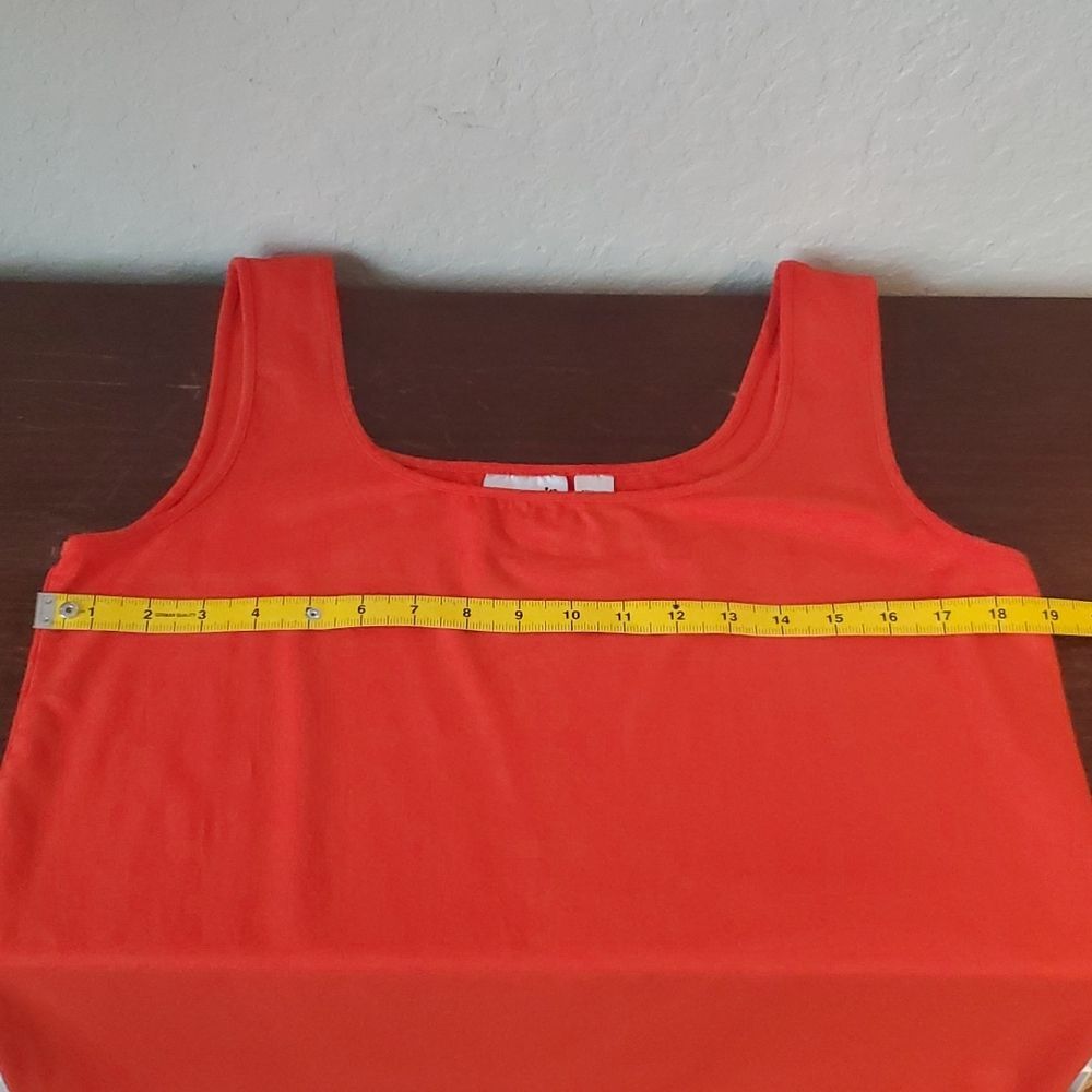 VTG Chico's Design Sleeveless Top Size 2 (L) Orange Rayon Spandex Stretch Tank - Picture 5 of 7